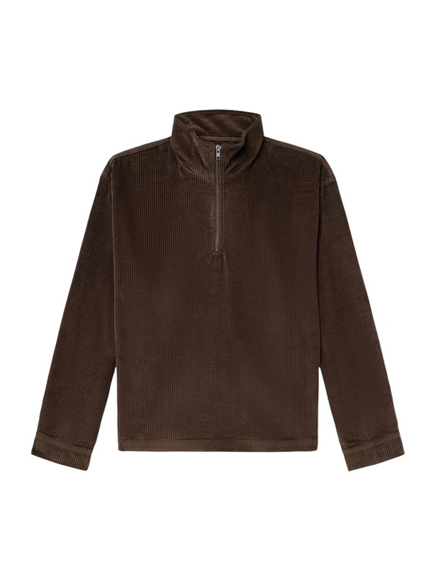 Photo: Aimé Leon Dore - Cotton-Corduroy Zip-Up Sweatshirt - Brown