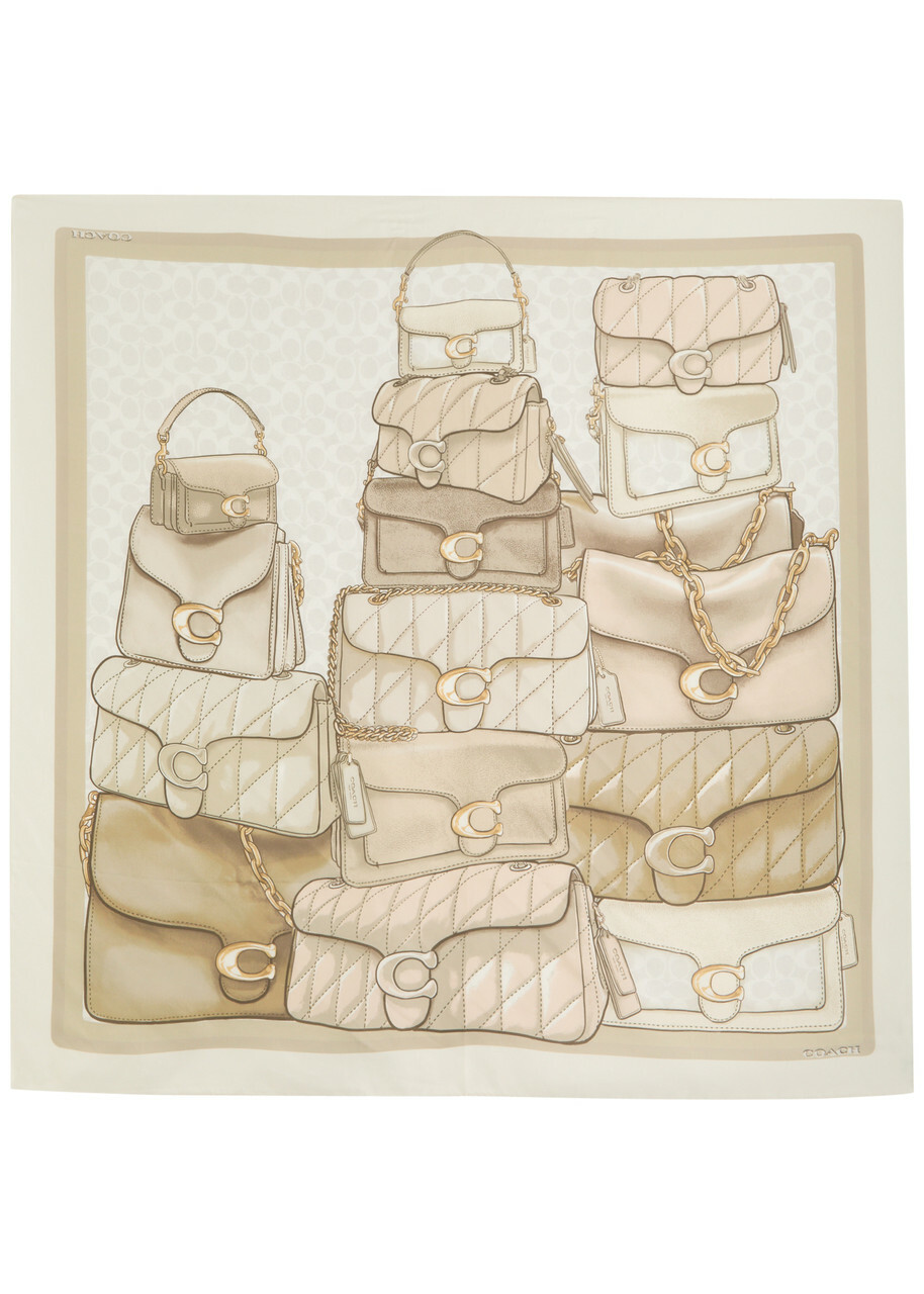 Coach Tabby Silk Scarf - White - One Size