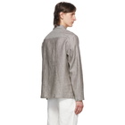 Z Zegna Grey Linen Overshirt Jacket