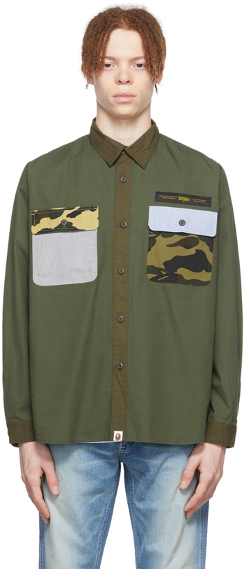 Photo: BAPE Khaki Military Crazy Pattern Shirt