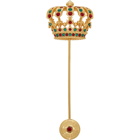 Dolce and Gabbana Gold Multicolor King Pin Brooch