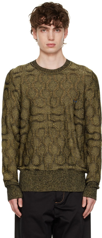 Photo: Vivienne Westwood Black & Gold Squiggle Sweater