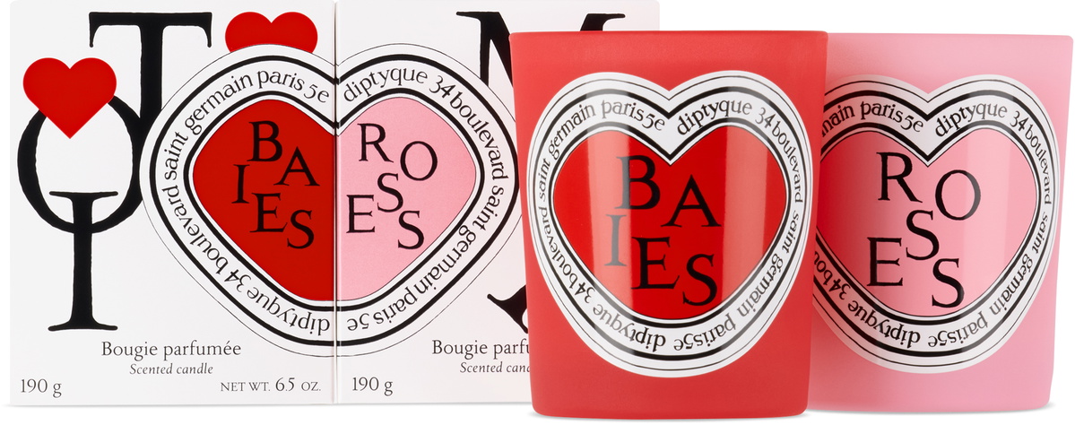 diptyque 'Valentine’s Day' Baies & Roses Duo Candle Set