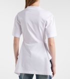 Alaïa Asymmetric cotton poplin peplum T-shirt