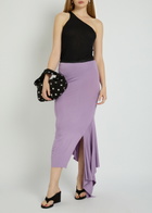 Aaron Esh Fishtail Asymmetric Jersey Midi Skirt Lilac