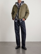 Neighborhood - N-1 Fleece-Trimmed Logo-Print Padded Cotton Jacket - Green