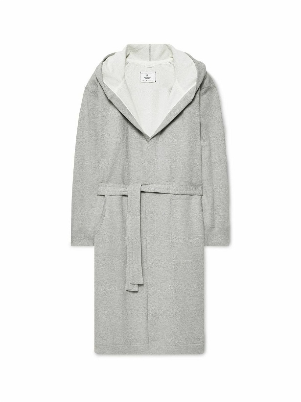 Photo: Reigning Champ - Mélange Loopback Cotton-Jersey Hooded Robe - Gray