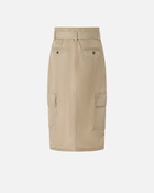 Pinko Knee Length Cargo Skirt With Belt Lead Grey