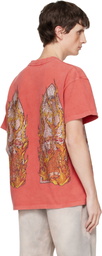 Who Decides War Red Rhinestone Flame Glass T-shirt