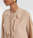 Victoria Beckham Ruffled silk crêpe de chine blouse