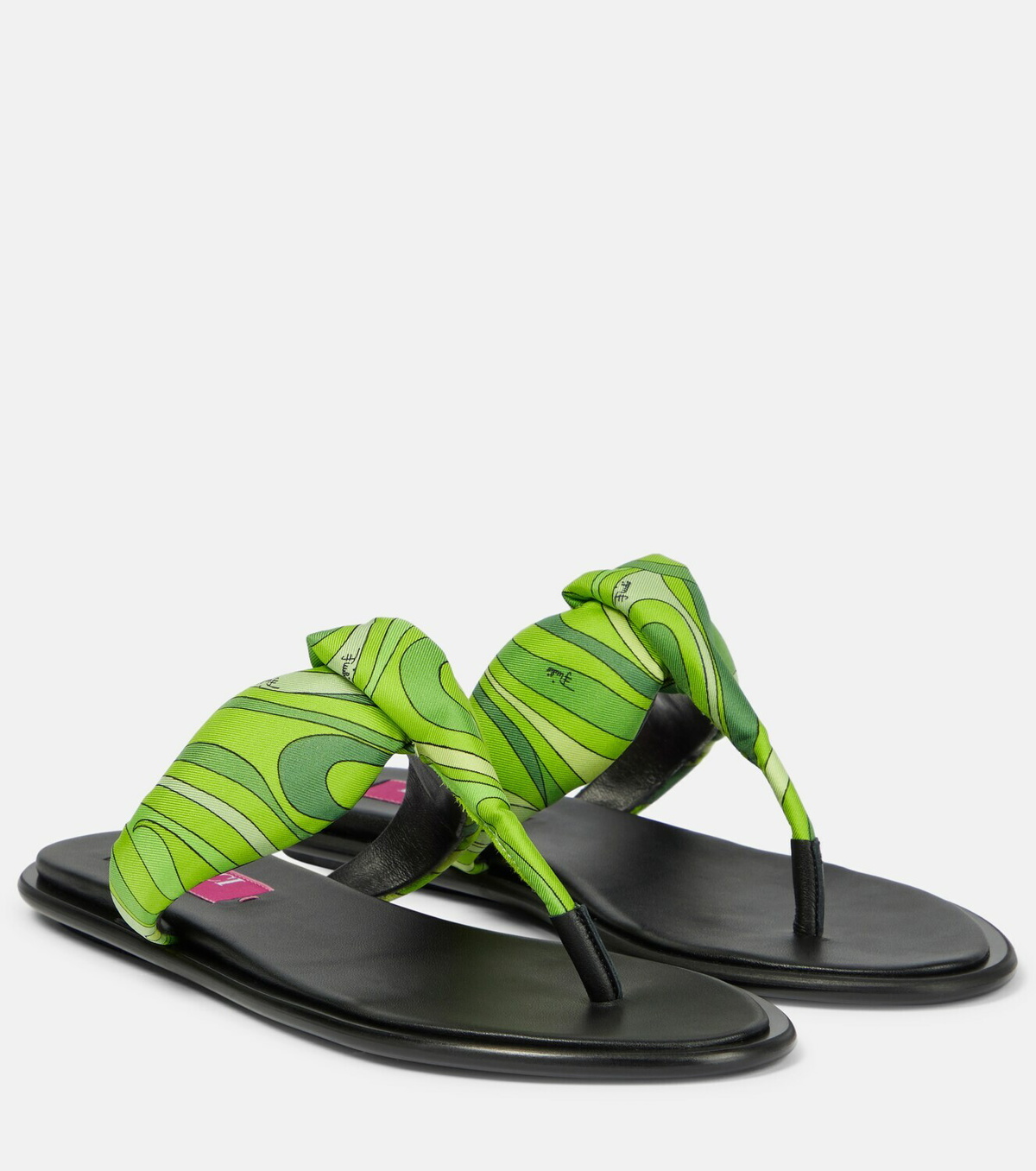Pucci Printed silk twill thong sandals Emilio Pucci