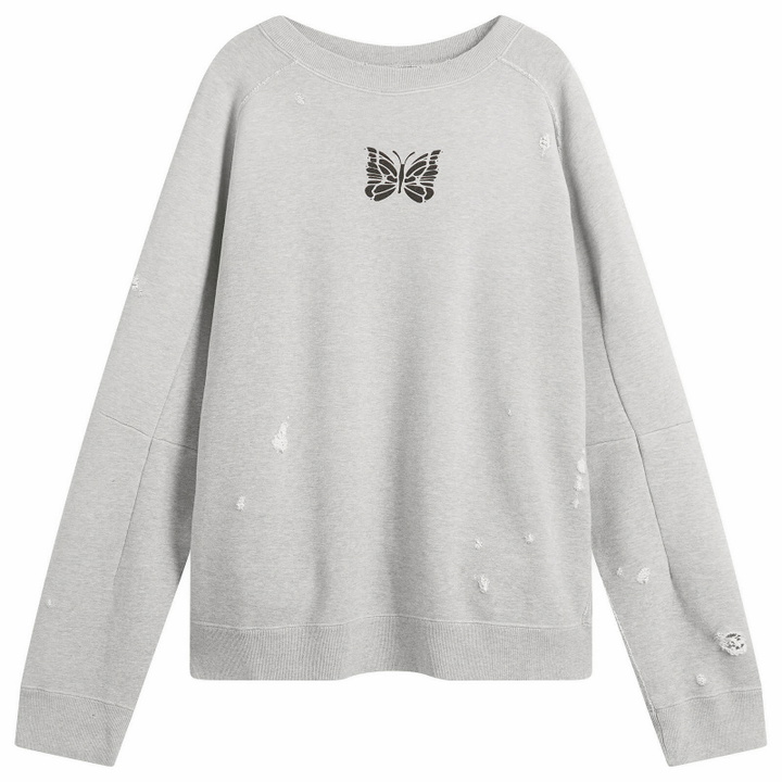 Photo: Needles Women's Deconstructed Sweatshirt in Heather Grey