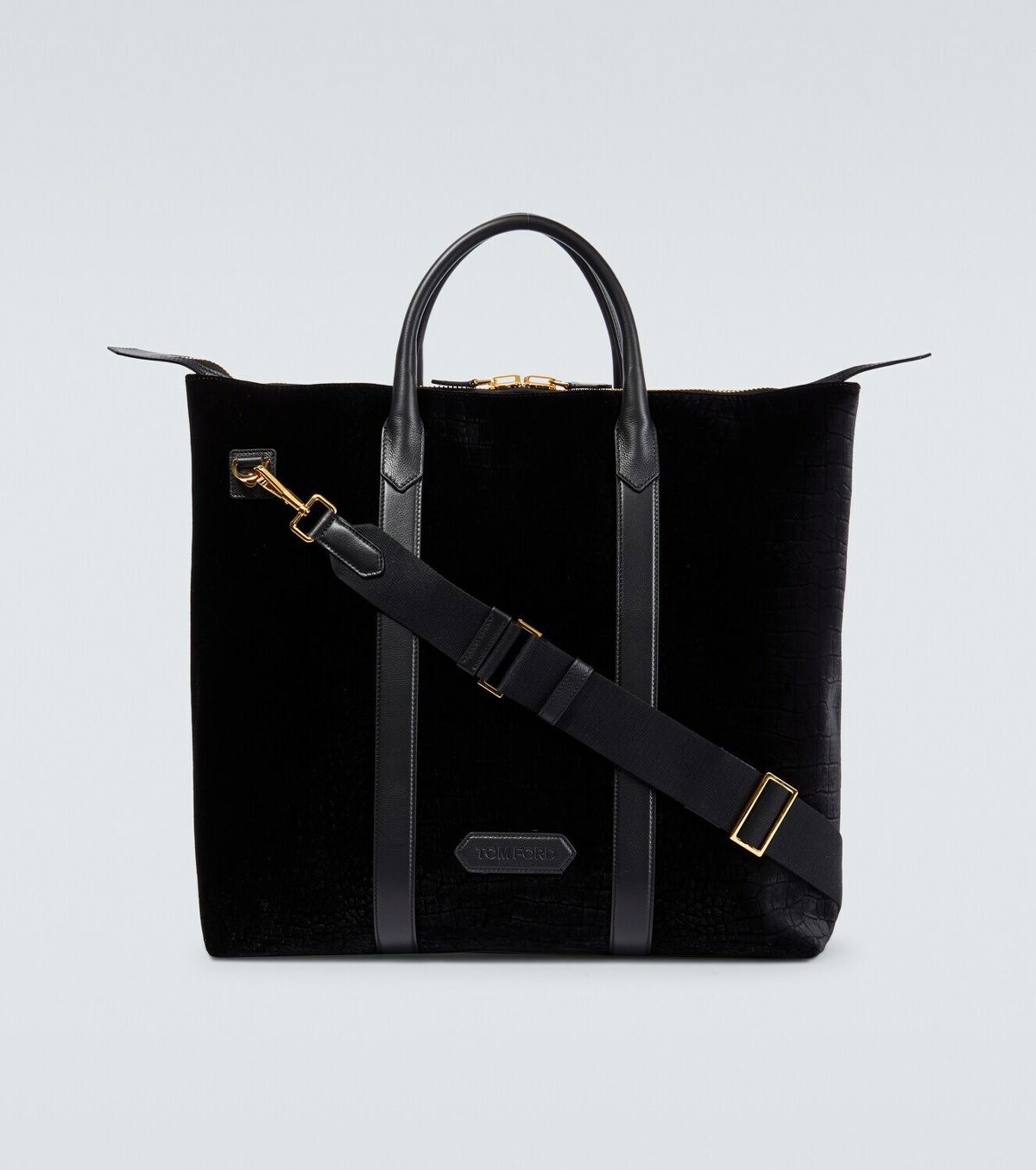 TOM FORD, Logo-Embossed Leather-Trimmed Recycled-Shell Belt Bag, Men, Black