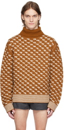 King & Tuckfield Brown Chunky Turtleneck