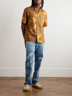 Loewe - Paula's Ibiza Leather-Trimmed Printed Cotton-Poplin Shirt - Brown