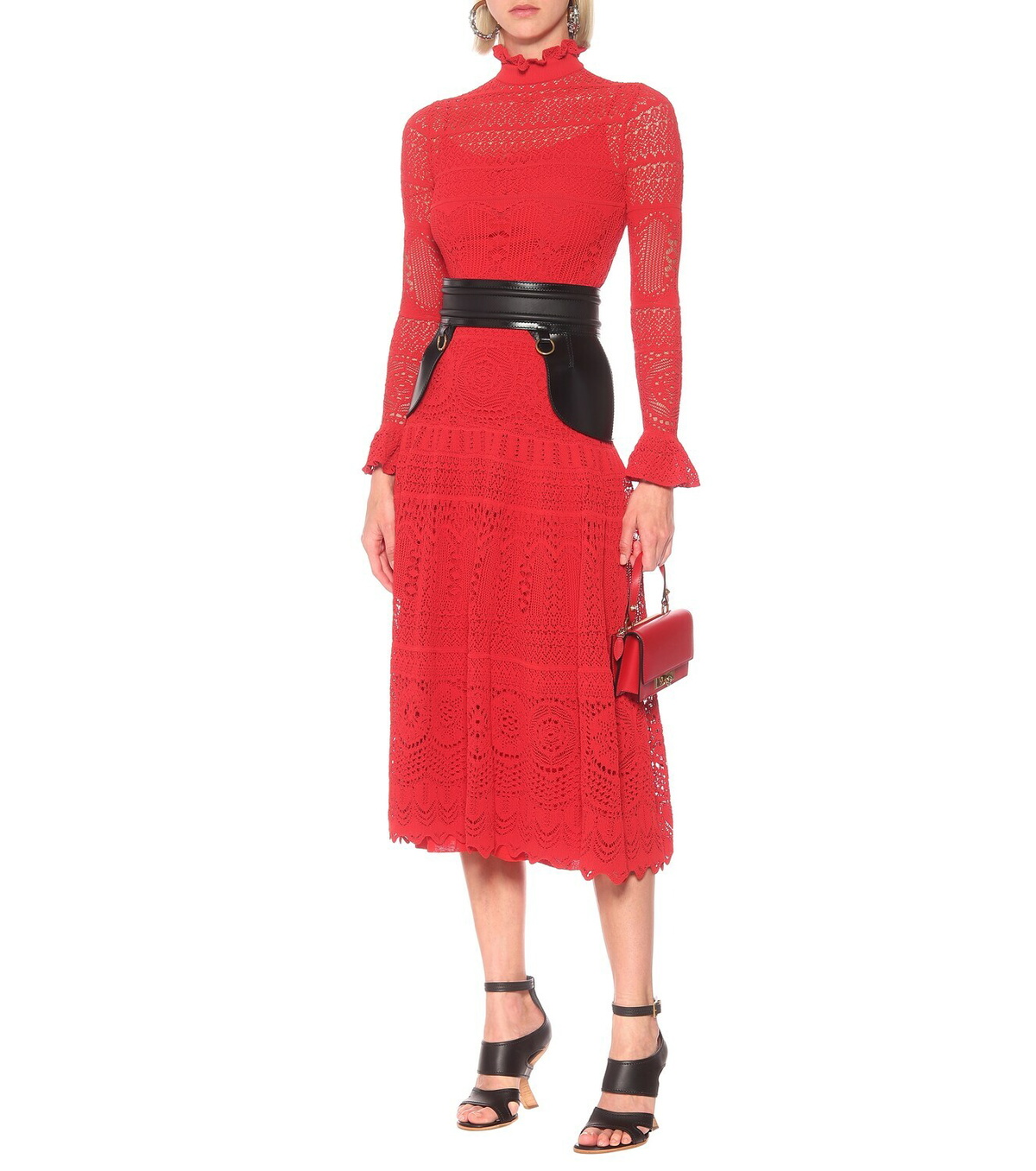 Alexander McQueen Cotton-blend lace midi dress Alexander McQueen