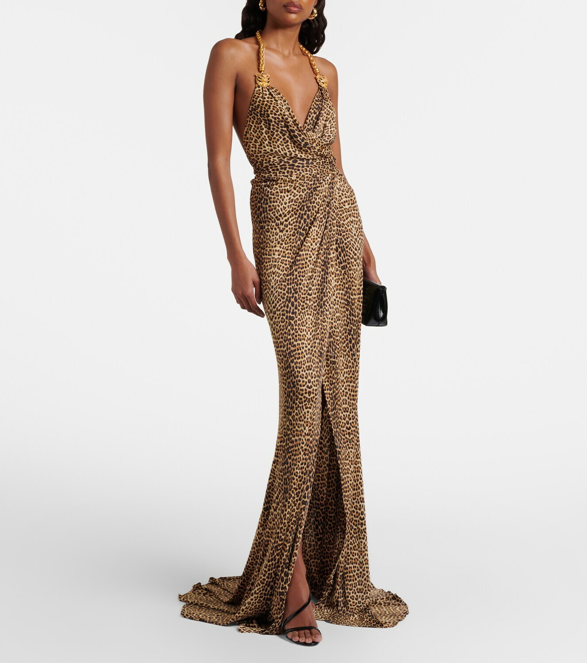 Roberto Cavalli Embellished open-back gown