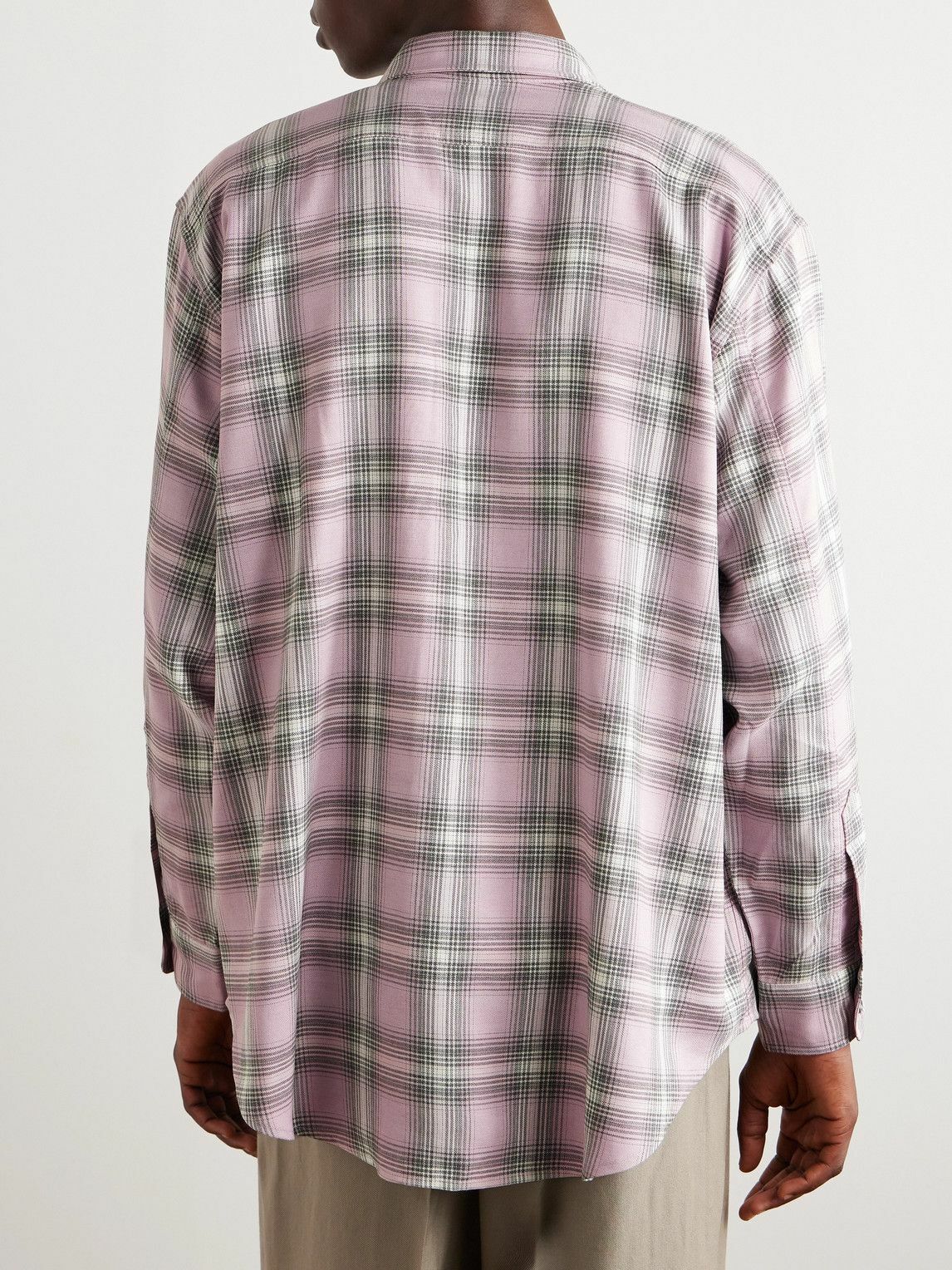 AMI PARIS - Checked Flannel Shirt - Pink AMI