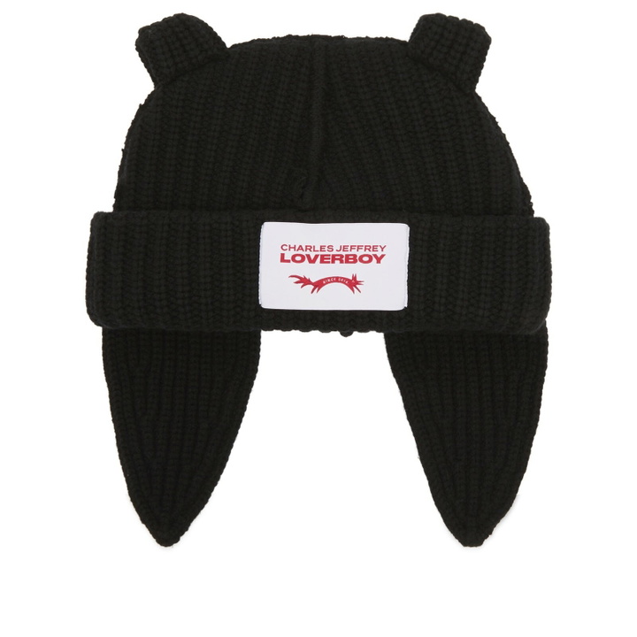 Photo: Charles Jeffrey Loverboy Women's Chunky Rabbit Beanie in Black 