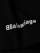 Balenciaga - Oversized Embroidered Logo-Print Cotton-Jersey T-Shirt - Black