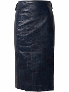 BOTTEGA VENETA - Embossed Eel Nappa Leather Midi Skirt