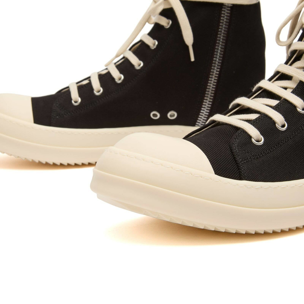 Rick Owens DRKSHDW Men's Cargo Sneaks in Black/Milk/Milk