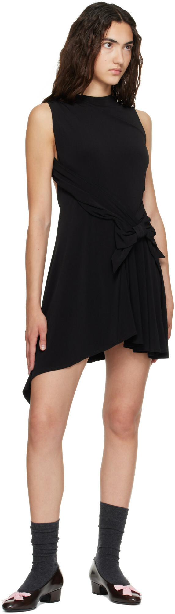 Sandy Liang Black Cello Minidress