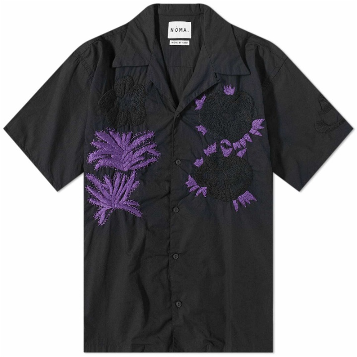 Photo: Noma t.d. Men's Flower & Cactus Hand Embroidery Vacation Shirt in Black