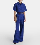Rebecca Vallance Zaffre broderie anglaise cotton flared pants