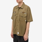 WTAPS Men's 03 WTVUA Short Sleeve Back Print Shirt in Olive Drab