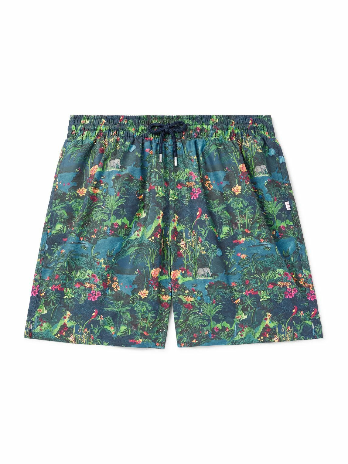 Derek Rose - Maui Straight-Leg Mid-Length Printed Swim Shorts - Blue