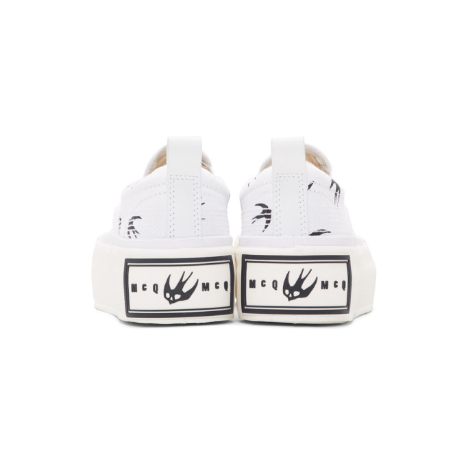 McQ Alexander McQueen White Mini Swallow Platform Slip-On Sneakers