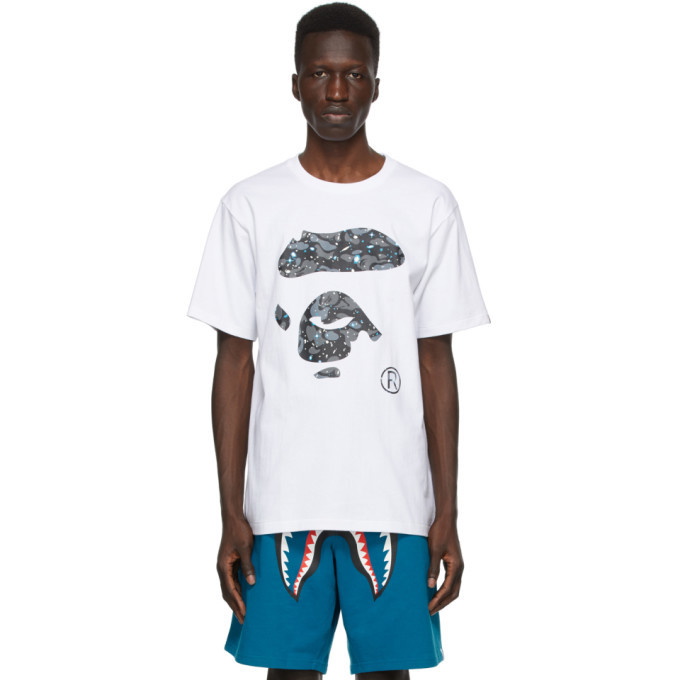 Photo: BAPE White Camo Ape Face Space T-Shirt