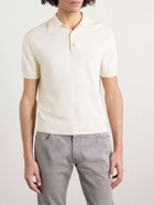 Canali - Cotton and Silk-Blend Polo Shirt - Neutrals