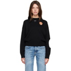 Off-White Black Meteor Knit Crop Crew Sweater