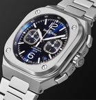 BELL & ROSS - BR 05 Automatic Chronograph 42mm Stainless Steel Watch, Ref. No. BR05C-BU-ST/SST - Blue