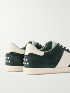 Tod's - Tabs Leather-Trimmed Suede Sneakers - Green