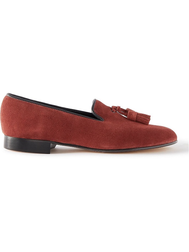 Photo: George Cleverley - Eton Suede Tasseled Loafers - Red