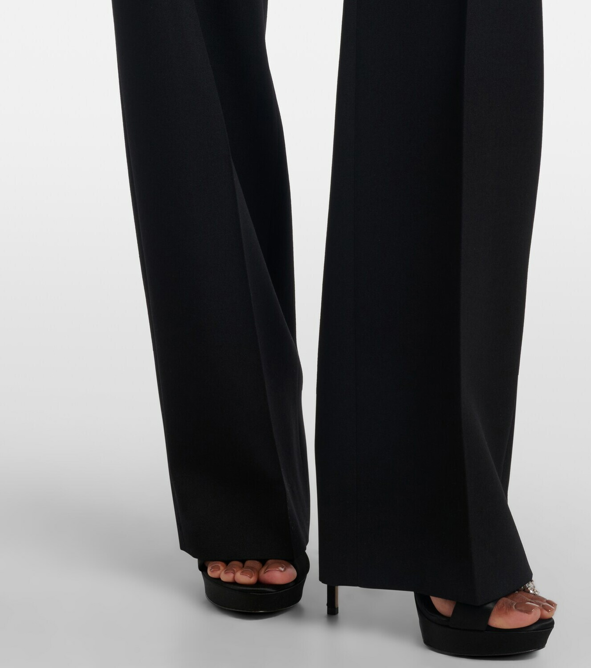 McQueen High-rise wool flared pants