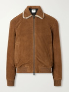 Altea - Iggy Shearling-Trimmed Padded Suede Jacket - Brown