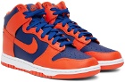 Nike Orange & Blue Dunk High Retro Sneakers