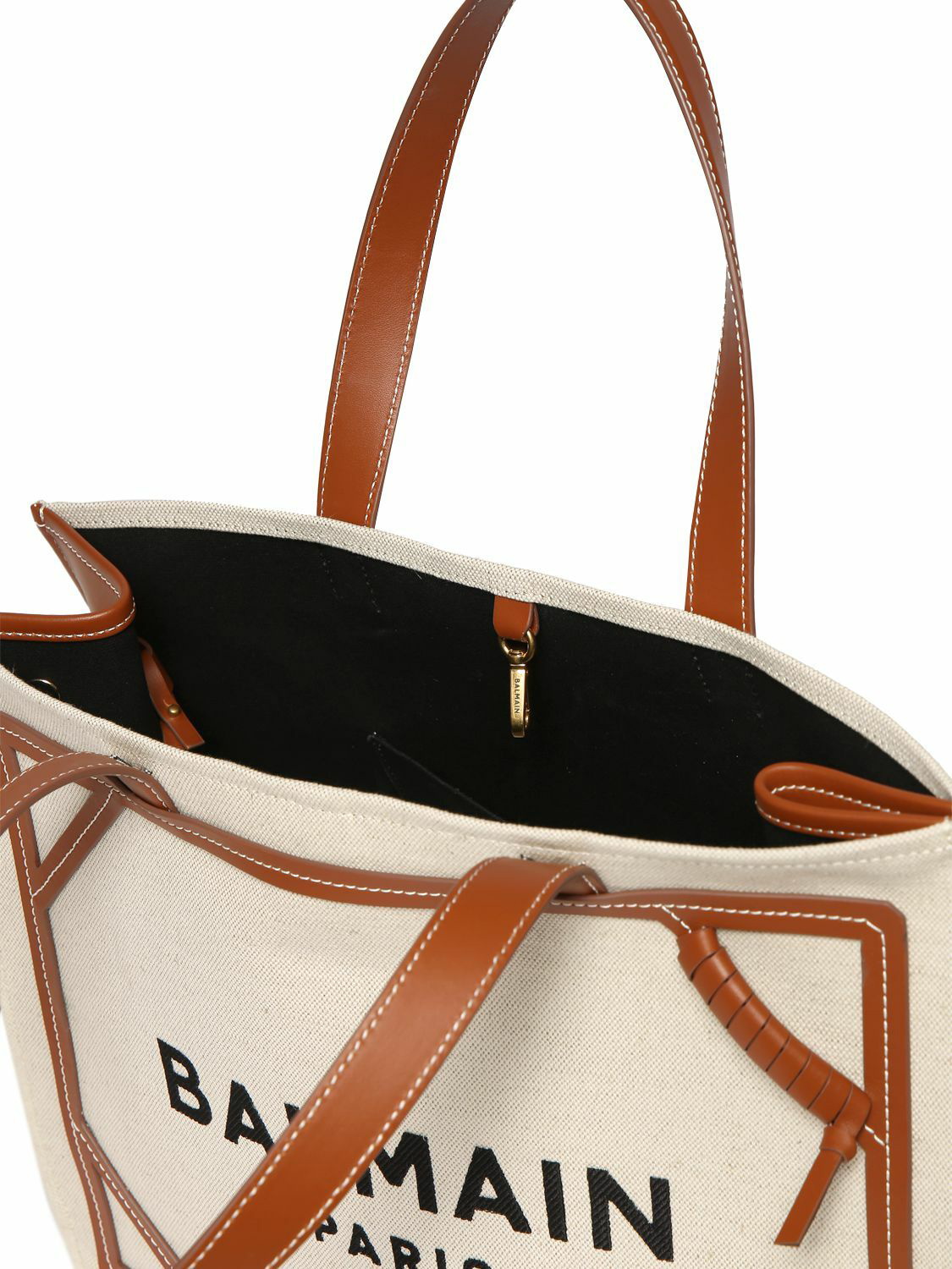 B-Army medium canvas and leather tote bag