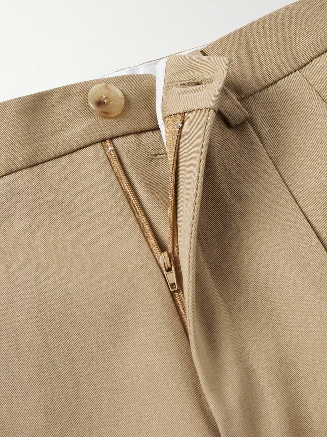 Federico Curradi - Straight-Leg Pleated Cotton-Twill Trousers - Neutrals