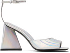 The Attico Silver Piper Heeled Sandals