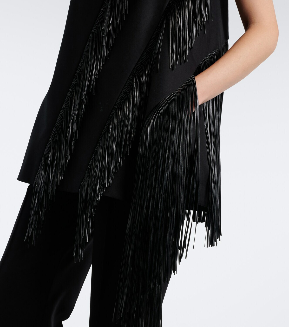 Sportmax Fringed halterneck cotton top