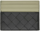 Bottega Veneta Black & Green Intrecciato Card Holder