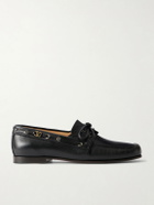 Valentino Garavani - Logo-Embellished Leather Loafers - Black