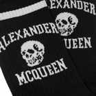 Alexander McQueen Men's Varsity Skull Logo Sock in Black/White