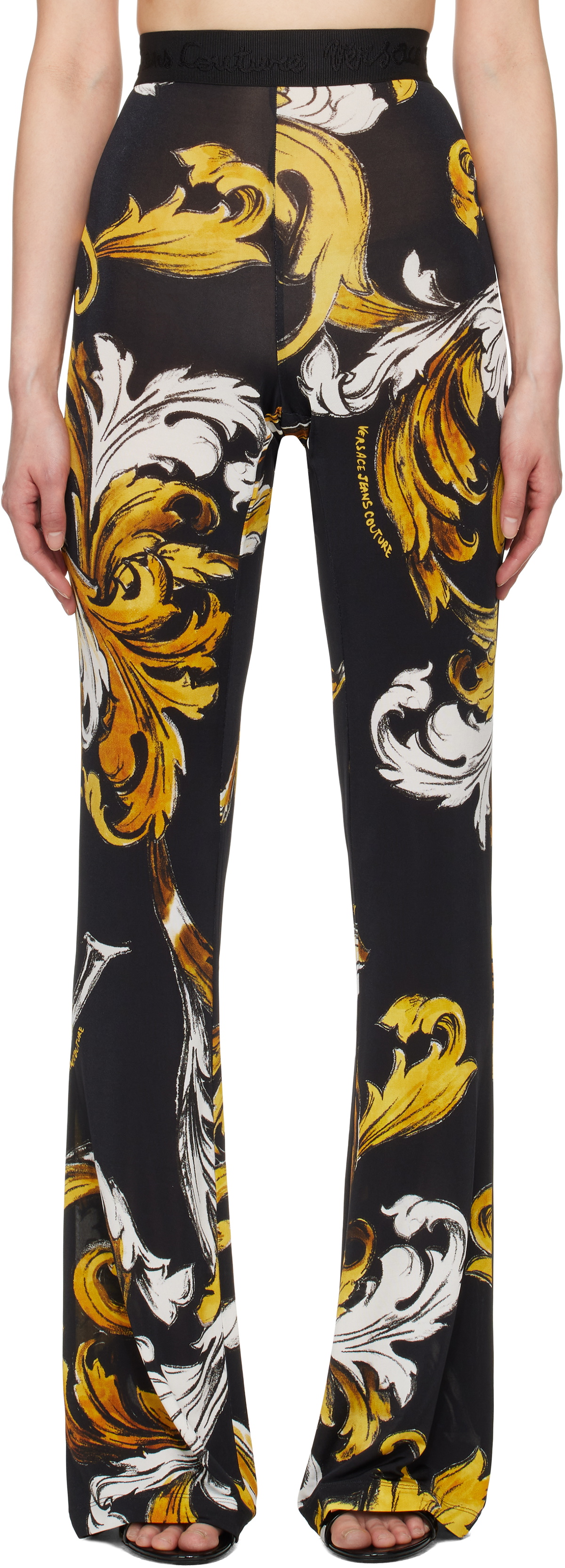 Versace Jeans Couture Black Flared Leggings