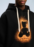 Palm Angels Spray Bear Loose Hooded Sweatshirt